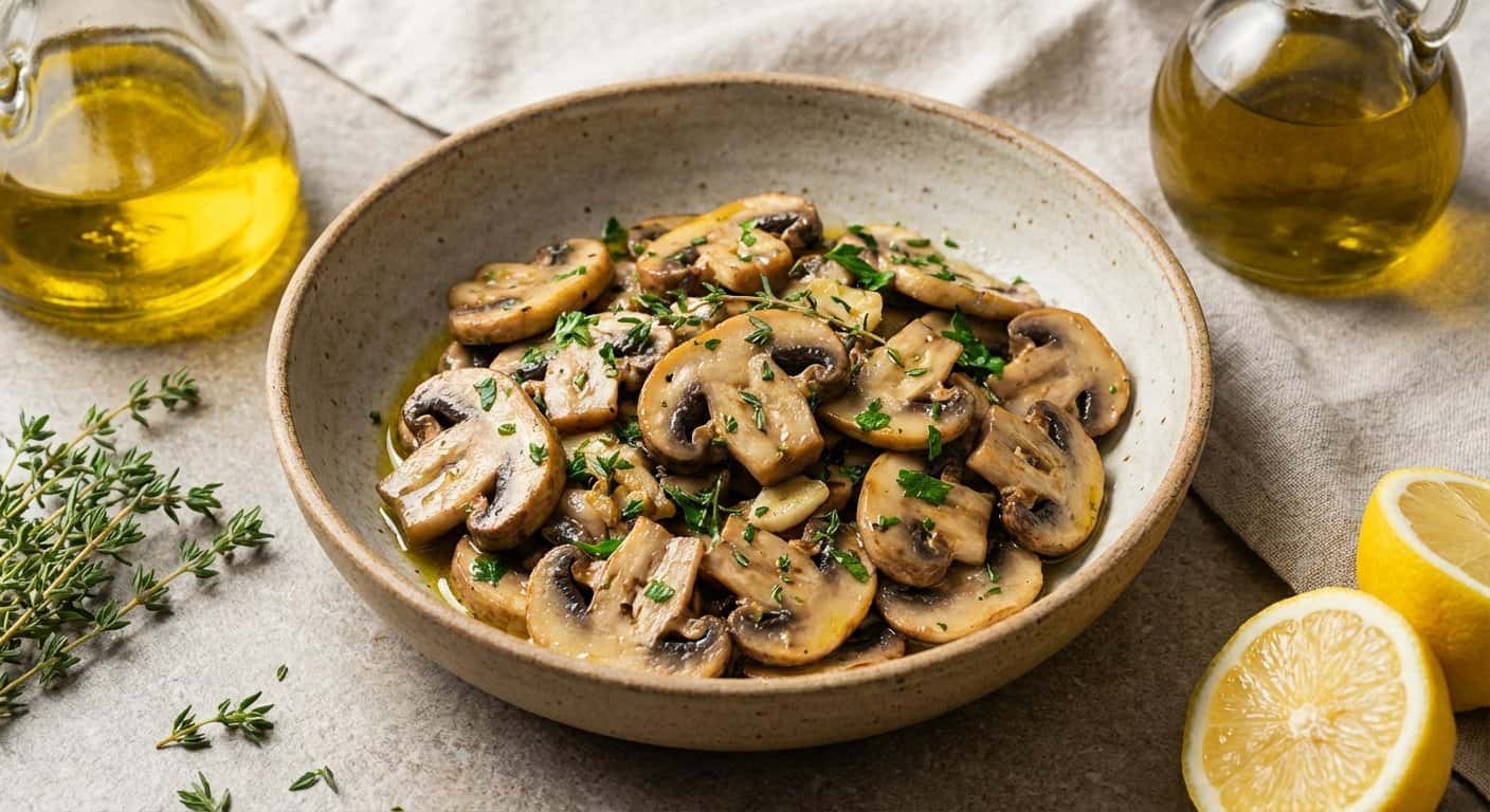 Ensalada rápida de champiñones y tomillo