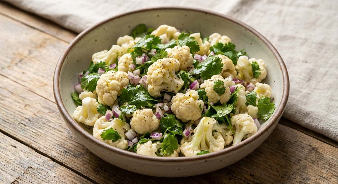 Ensalada Rápida de Coliflor y Cilantro