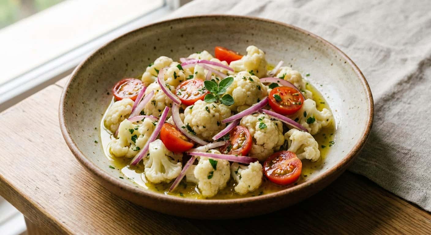 Ensalada Rápida de Coliflor y Orégano