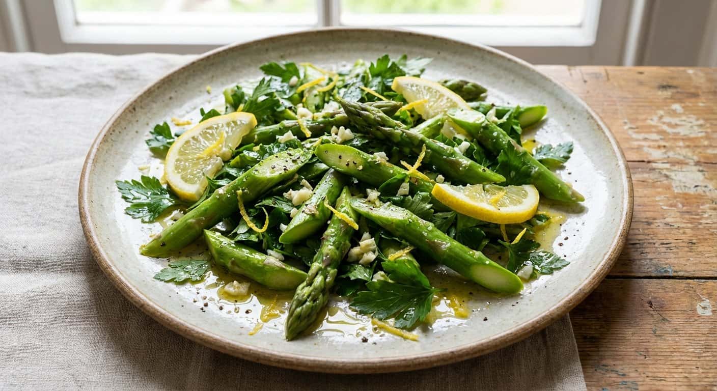 Ensalada Rápida de Espárragos y Perejil