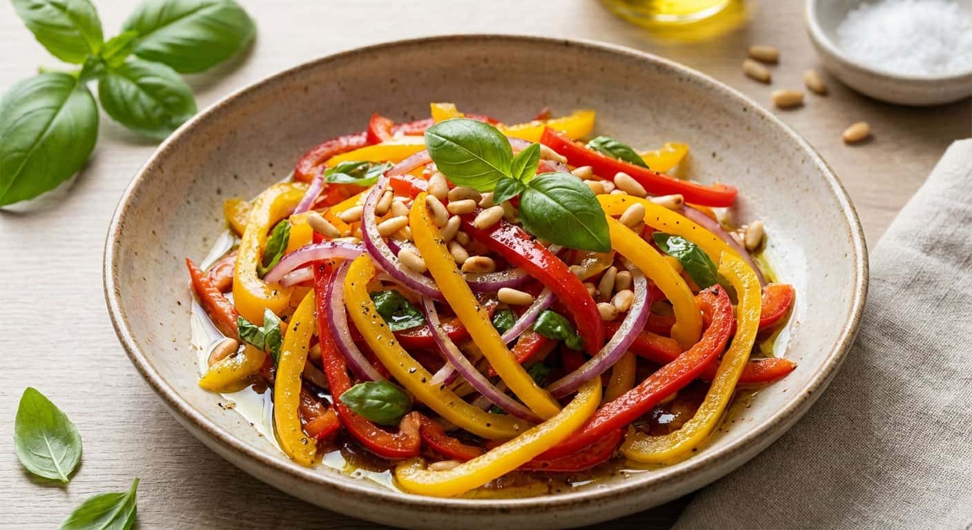 Ensalada Rápida de Pimiento y Albahaca