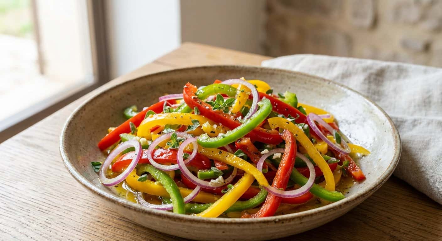 Ensalada Rápida de Pimiento y Orégano