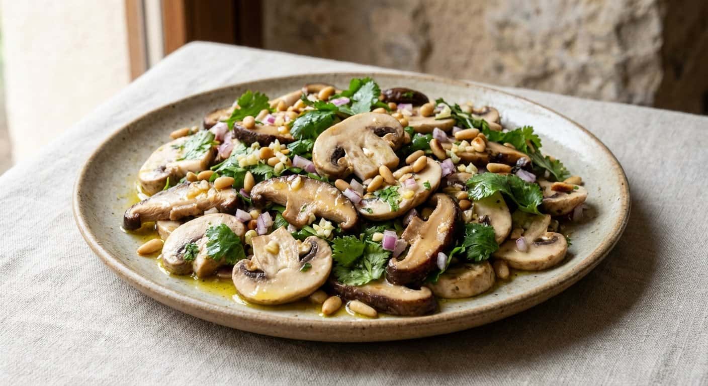 Ensalada Rápida de Setas y Cilantro