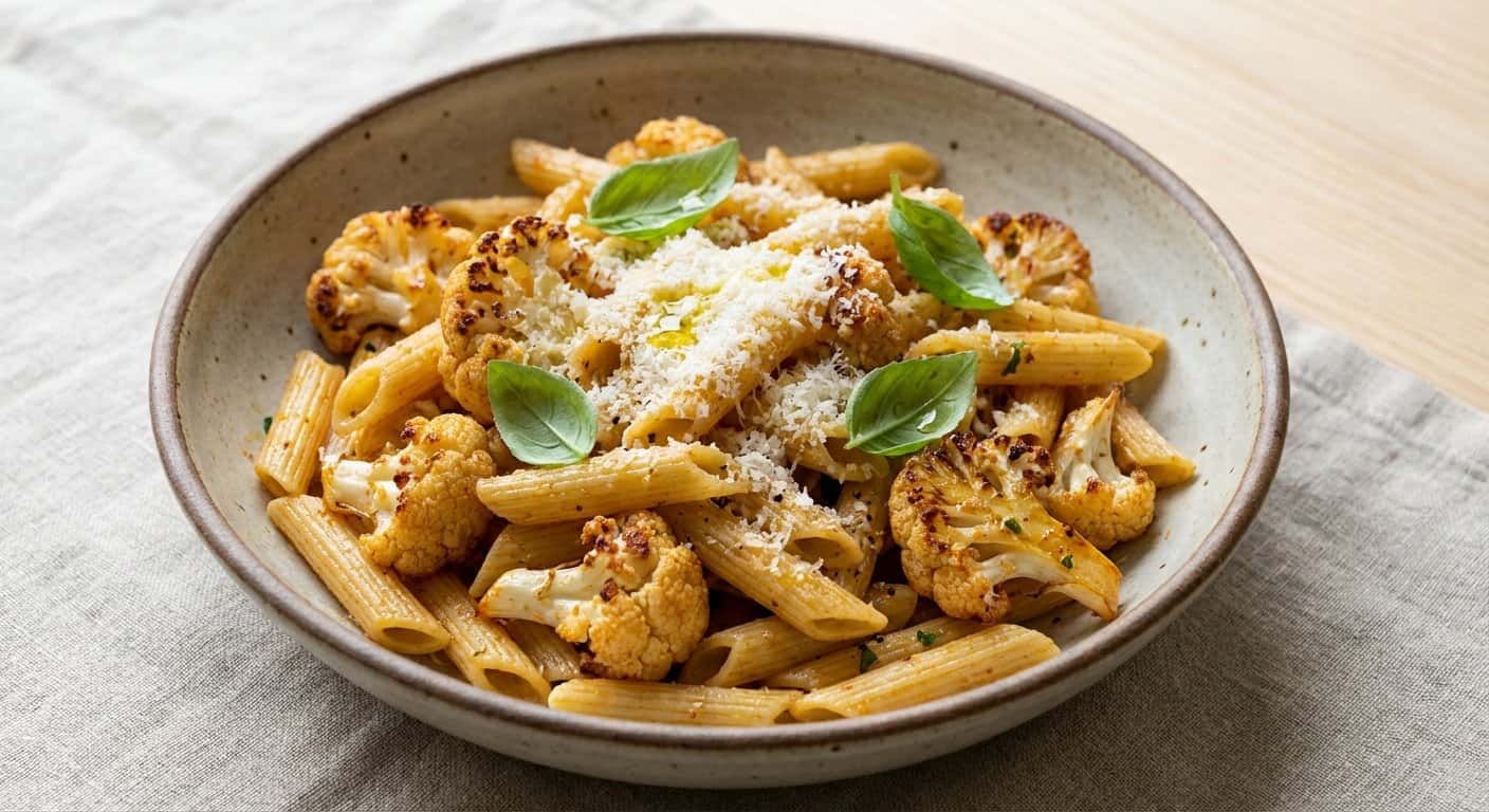 Entrante de Pasta Salteada con Coliflor