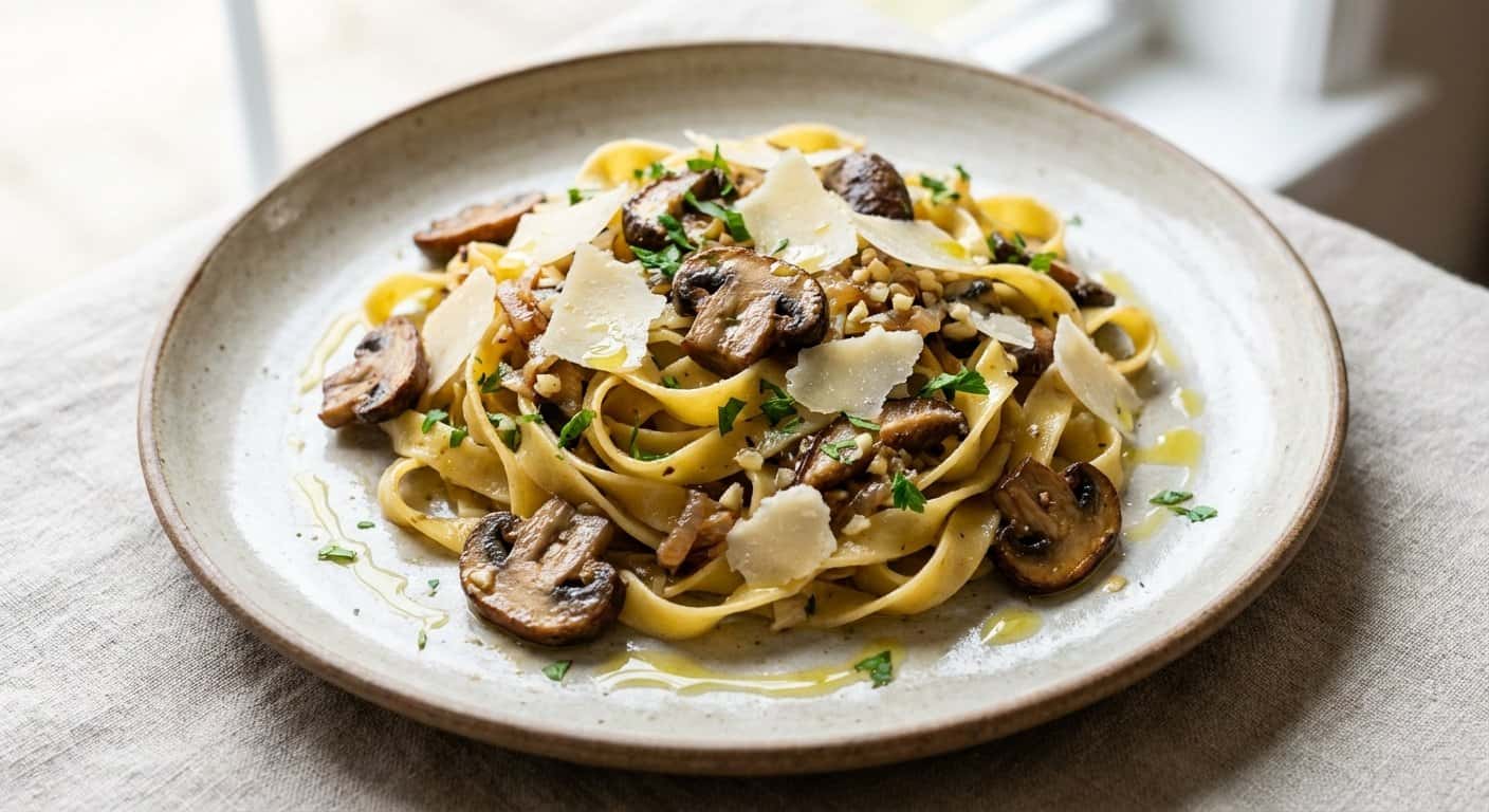 Entrante de Pasta Salteada con Setas