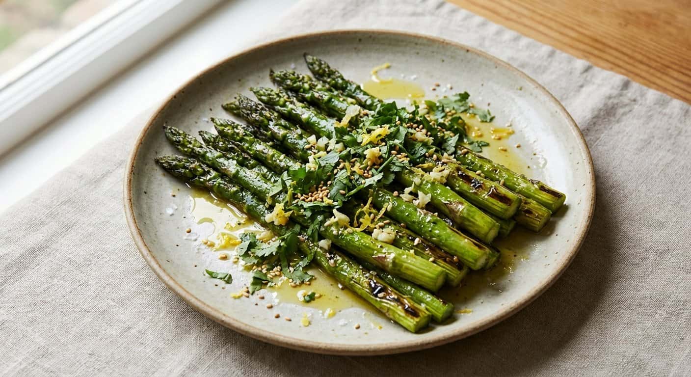Espárragos Asados con Cilantro