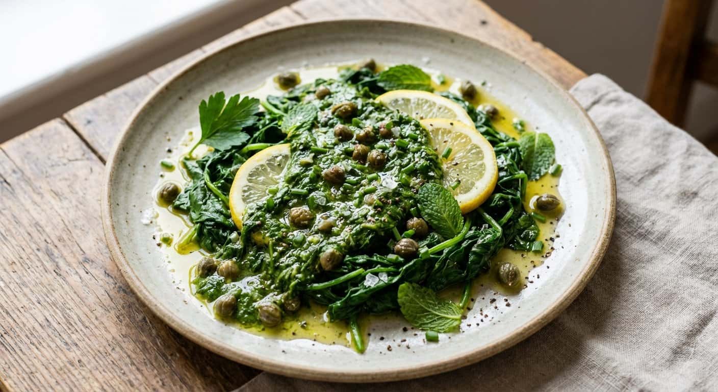 Espinacas con Limón y Alcaparras con Hierbas Frescas