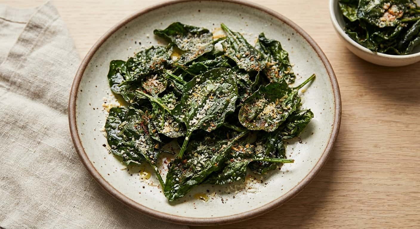 Espinacas crujientes en airfryer