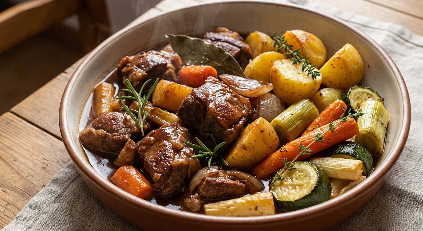 Estofado de Cordero con Verduras Asadas