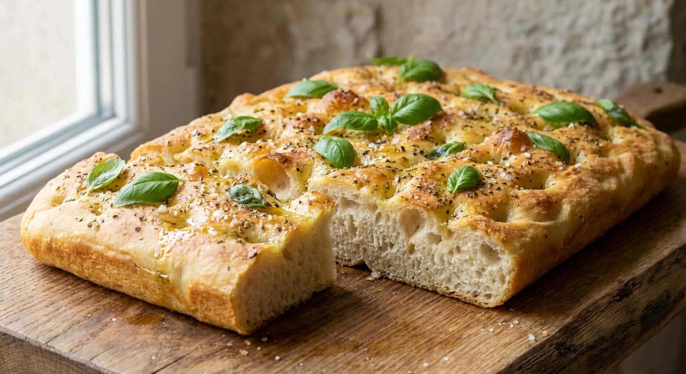 Focaccia con Albahaca y Orégano