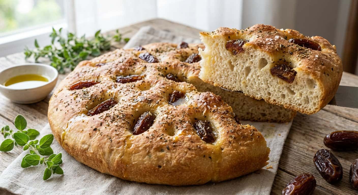 Focaccia con Orégano y Dátiles