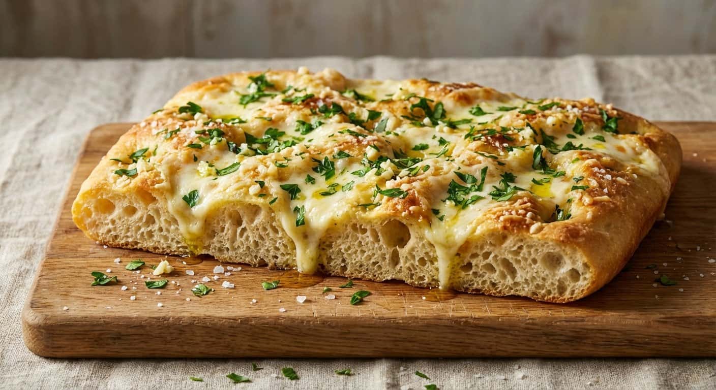 Focaccia con perejil y queso