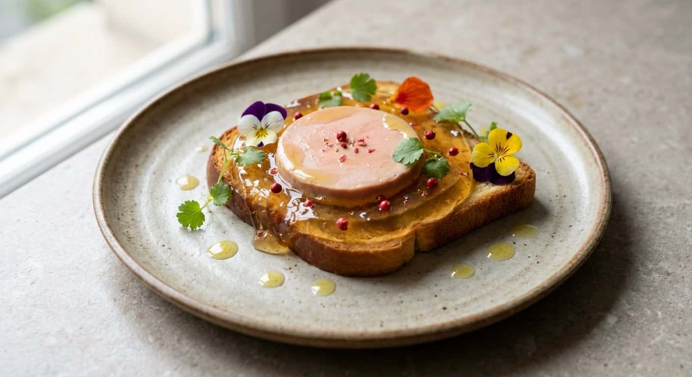 Foie Gras Poché con Gelée de Vino Dulce sin Azúcar
