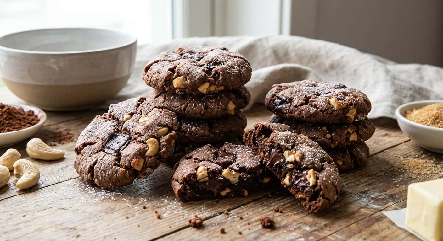 Galletas caseras de anacardo y cacao