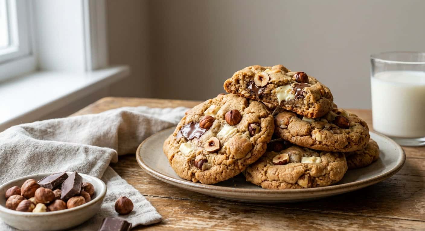 Galletas Caseras de Avellana y Chocolate Blanco