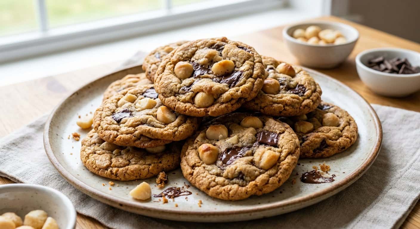 Galletas Caseras de Macadamia y Cacao