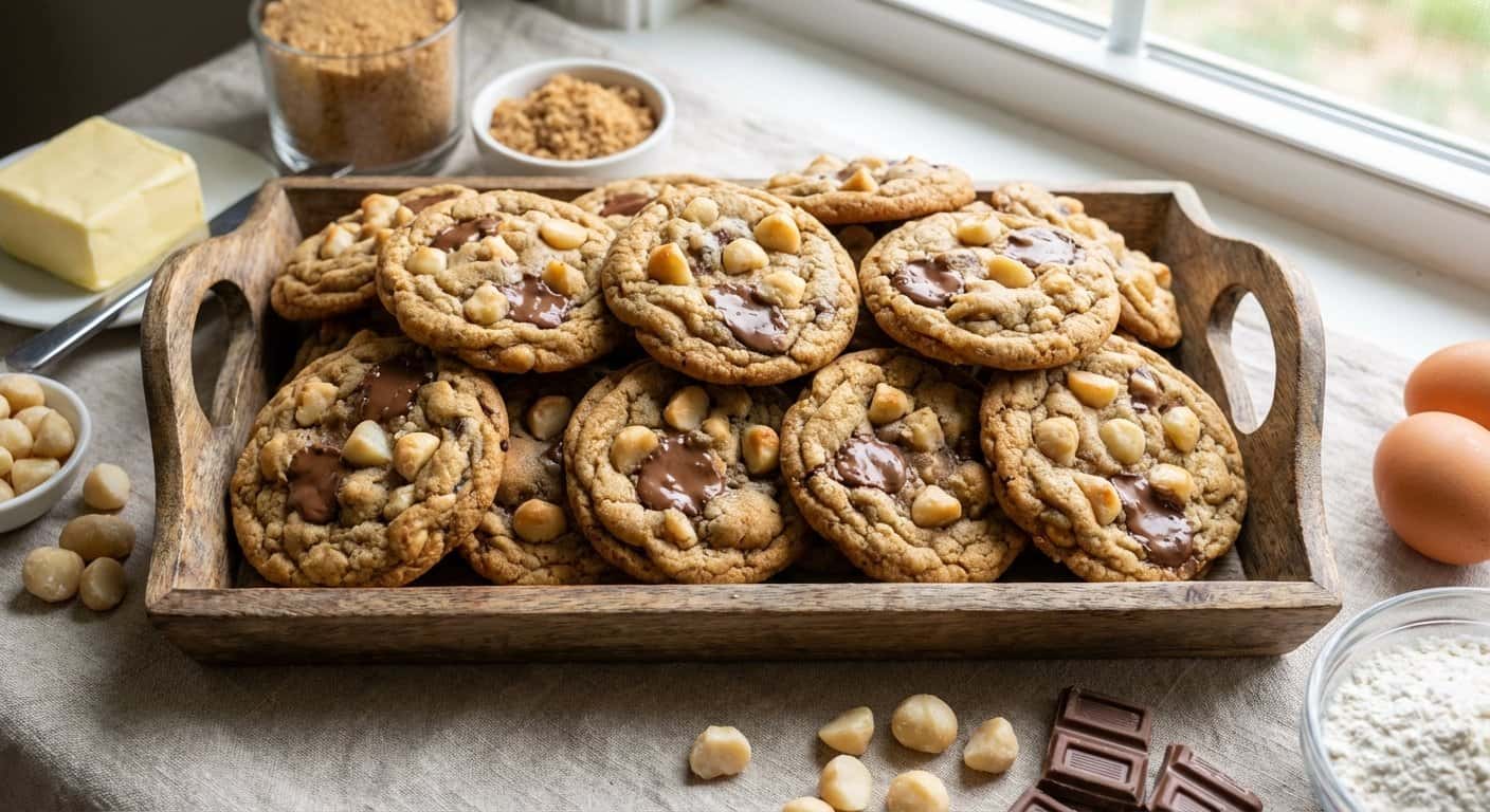 Galletas Caseras de Macadamia y Chocolate con Leche