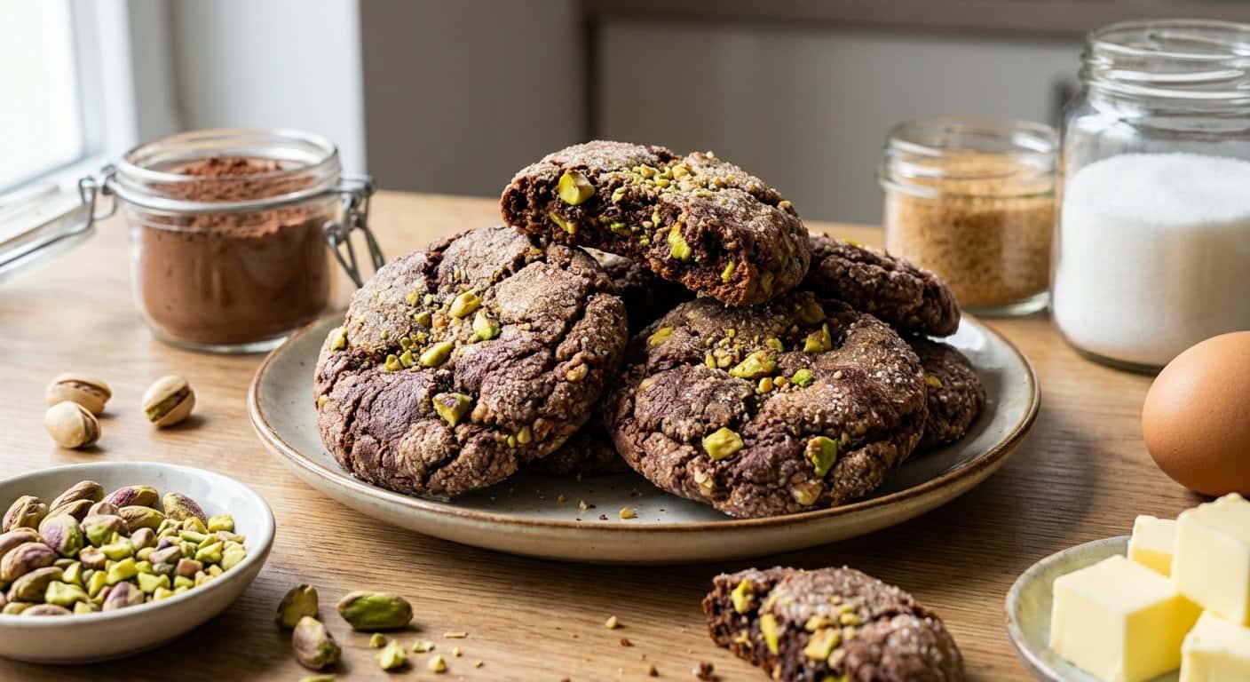 Galletas caseras de pistacho y cacao