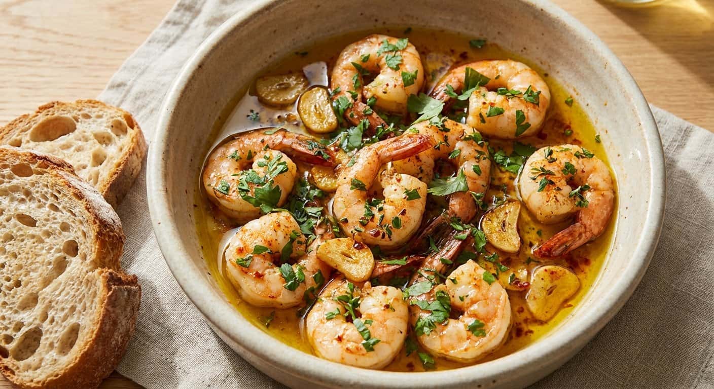 Gambas al Ajillo con Hierbas Frescas