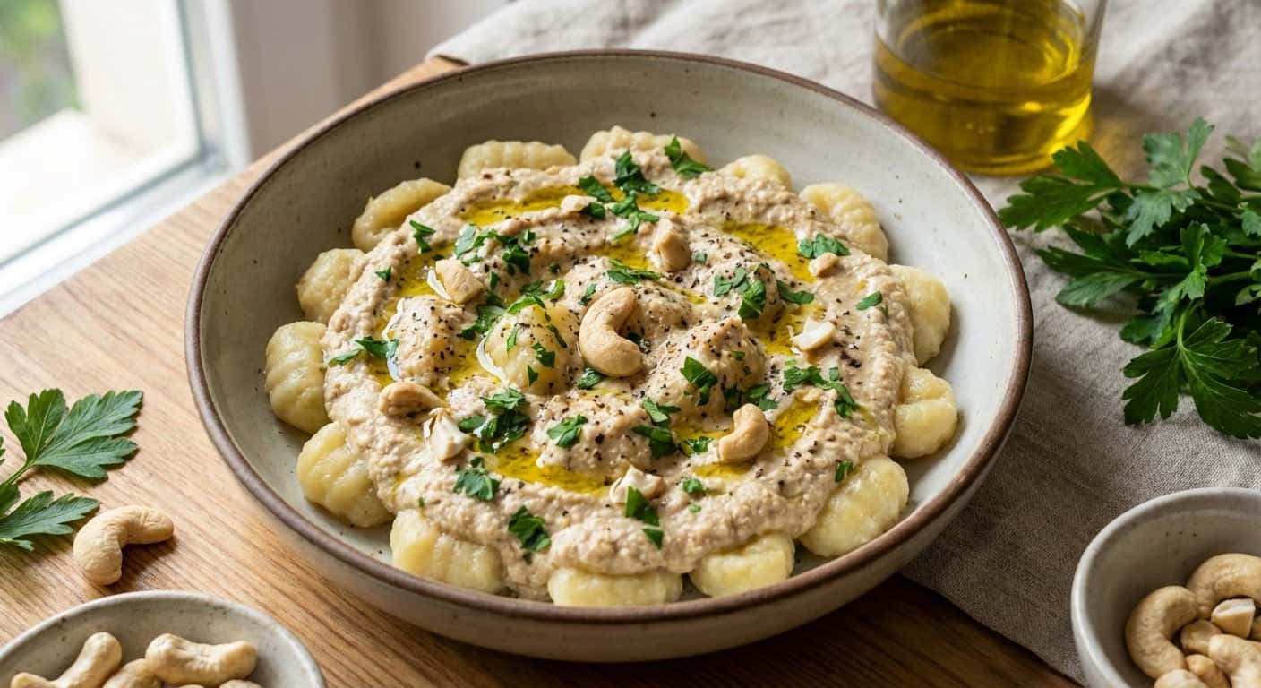 Gnocchi con salsa de anacardos