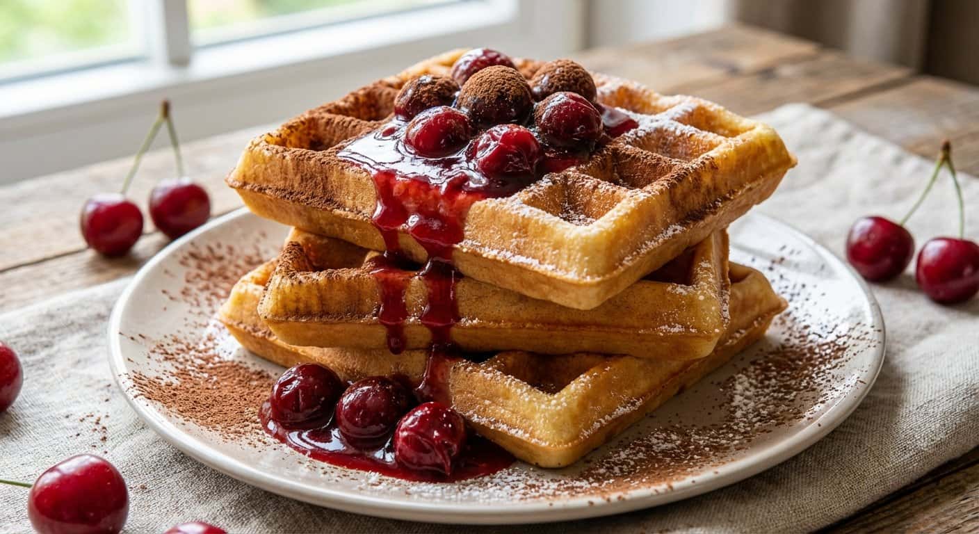 Gofres con Cereza y Cacao