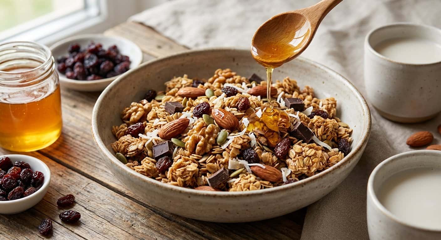 Granola Casera con Frutos Secos y Miel