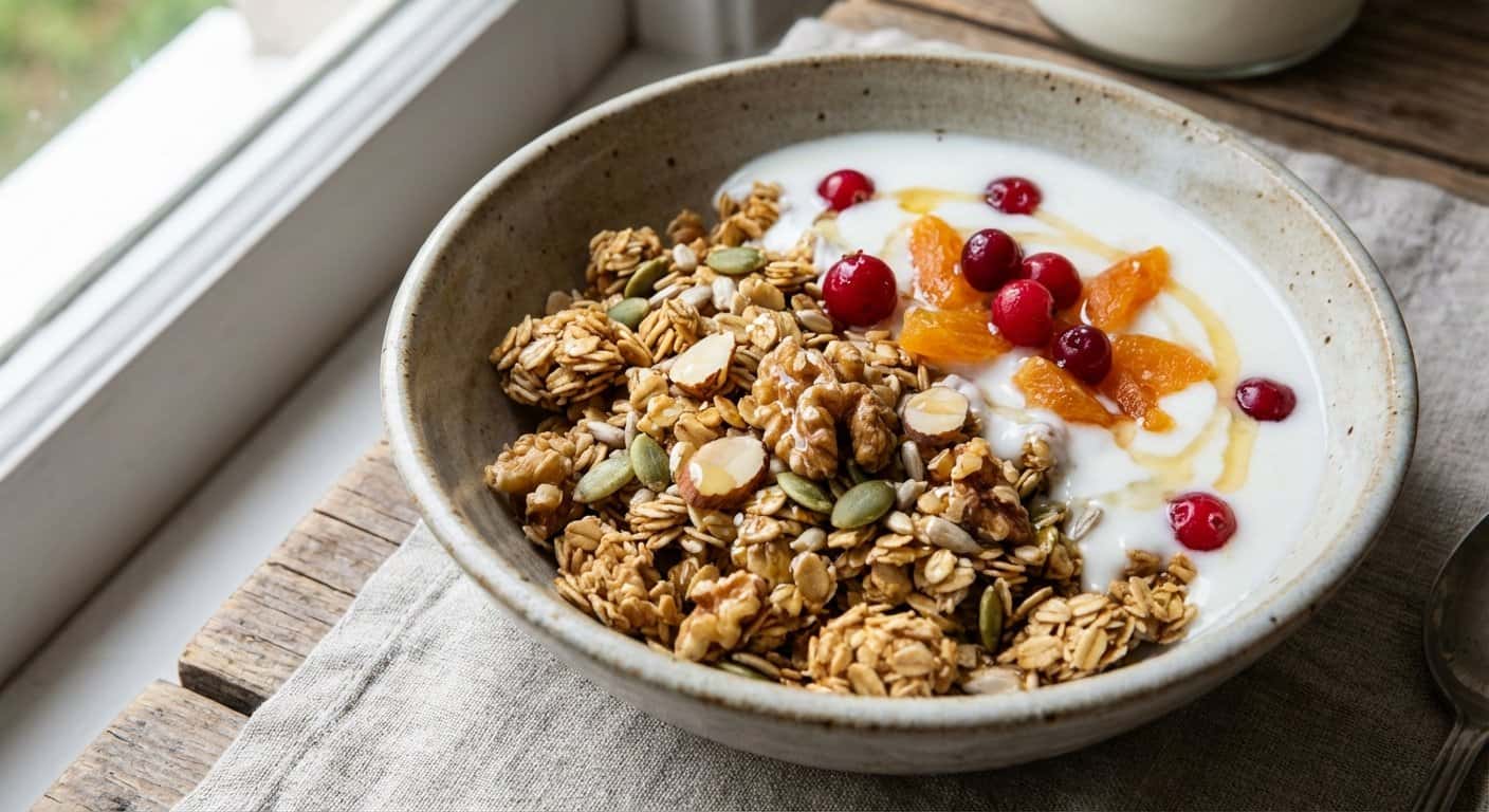 Granola Casera con Kéfir y Albaricoque
