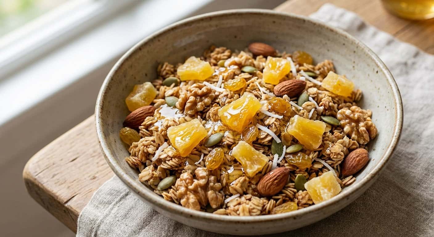 Granola Casera con Mantequilla y Piña