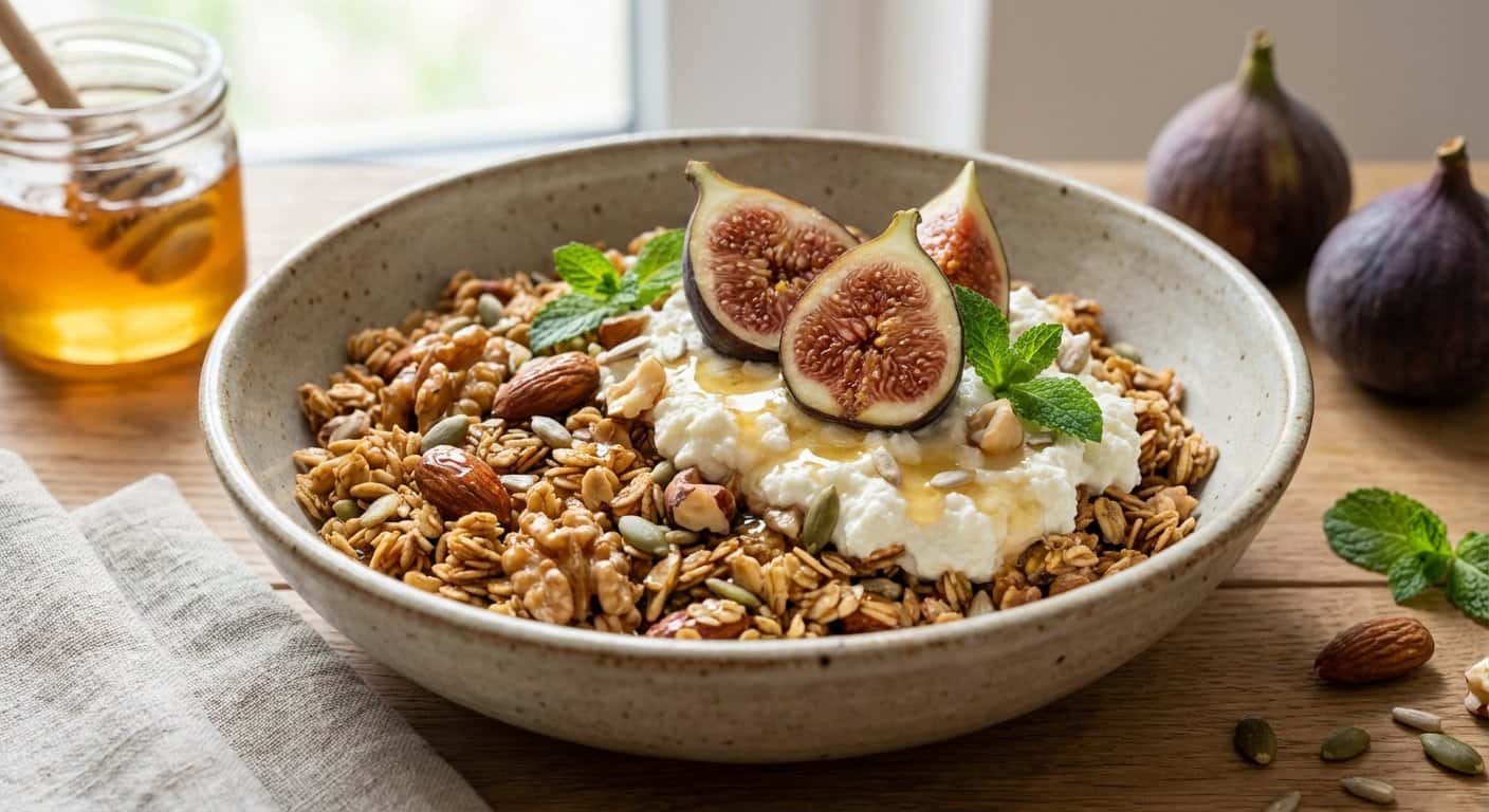 Granola Casera con Requesón y Higo