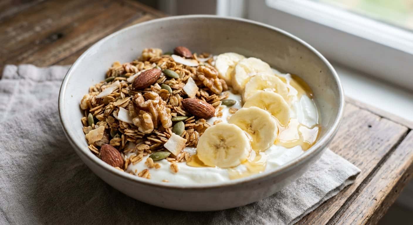 Granola Casera con Yogur y Plátano