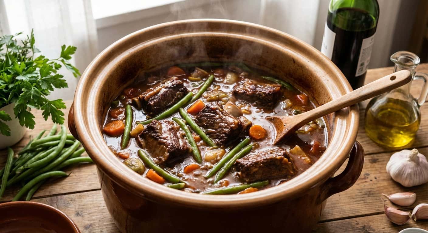 Guiso de Costillas de Ternera con Judías Verdes en Slow Cooker