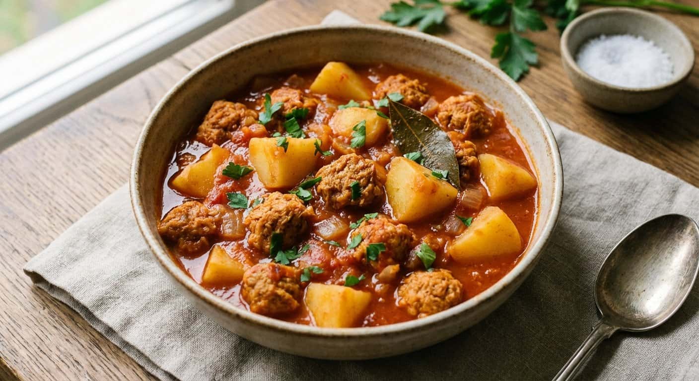 Guiso de Soja Texturizada con Patatas