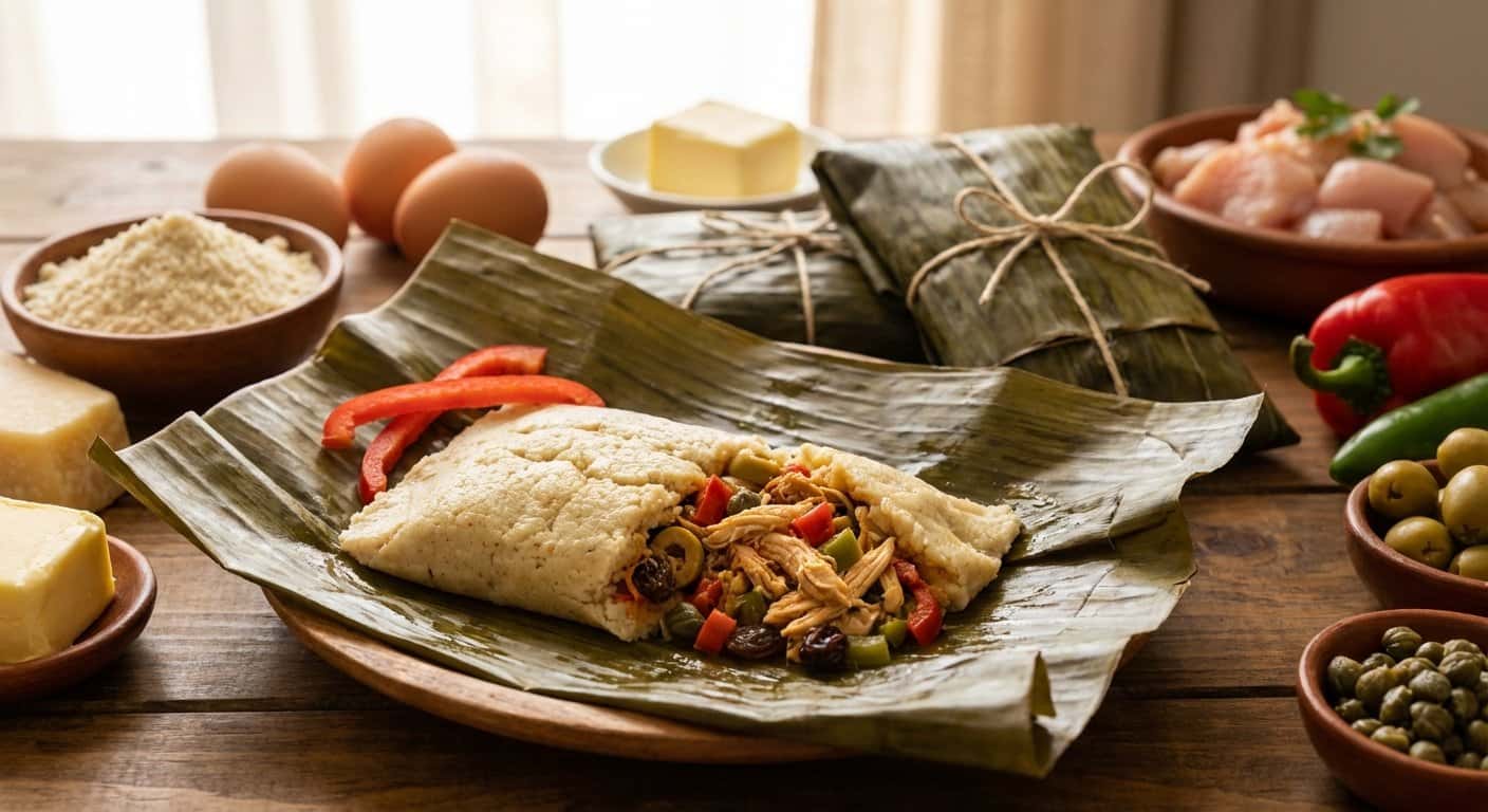 Hallacas Keto con Masa de Almendra y Relleno de Pollo