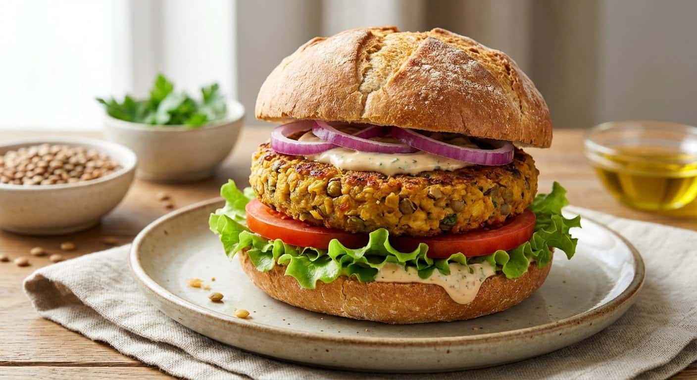 Hamburguesa de Lentejas Vegetariana