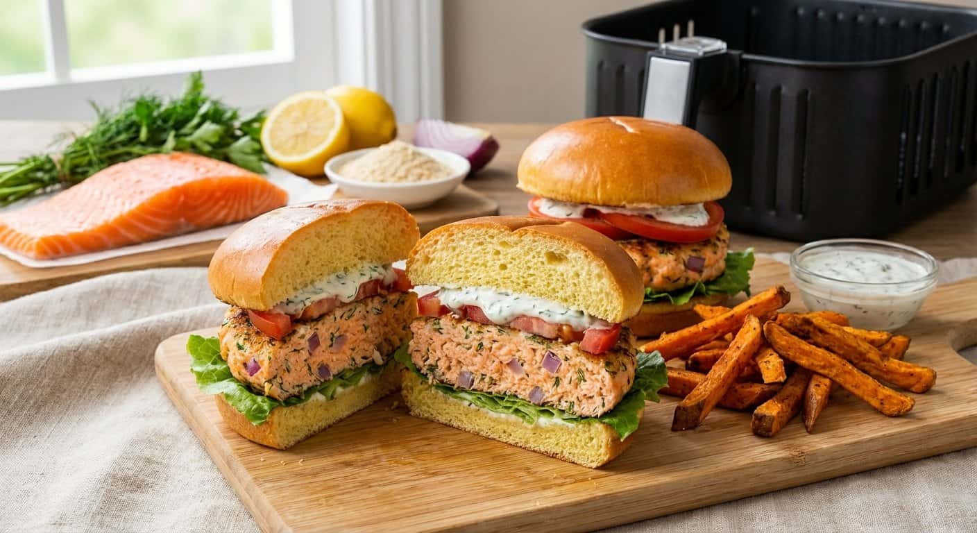 Hamburguesas de Salmón en Airfryer