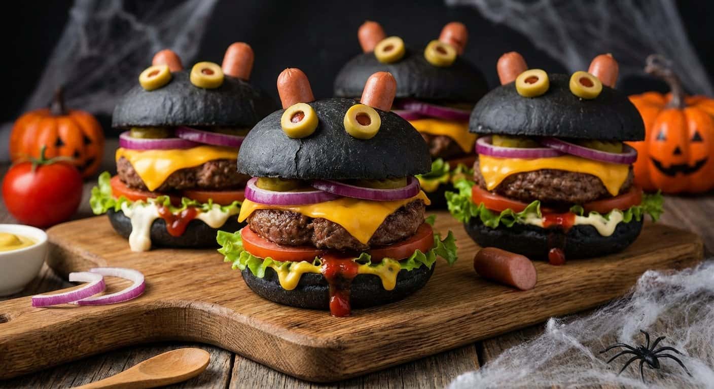 Hamburguesas Negras de Halloween