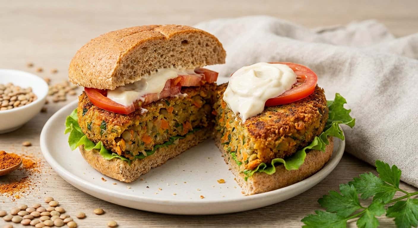 Hamburguesas Vegetales de Lentejas en Airfryer