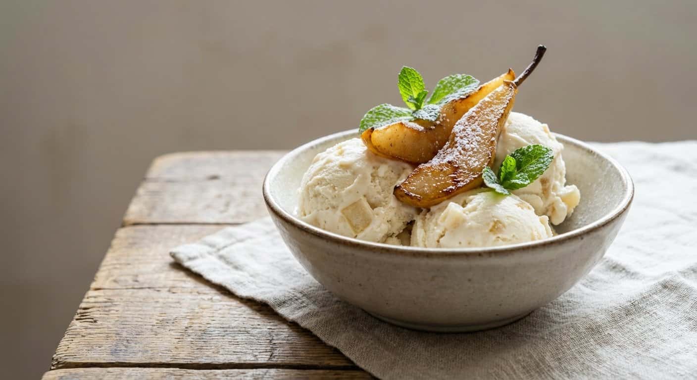 Helado Casero de Kéfir y Pera