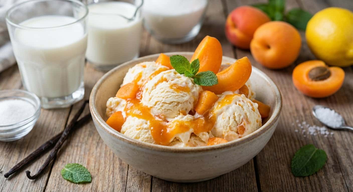 Helado Casero de Leche y Albaricoque