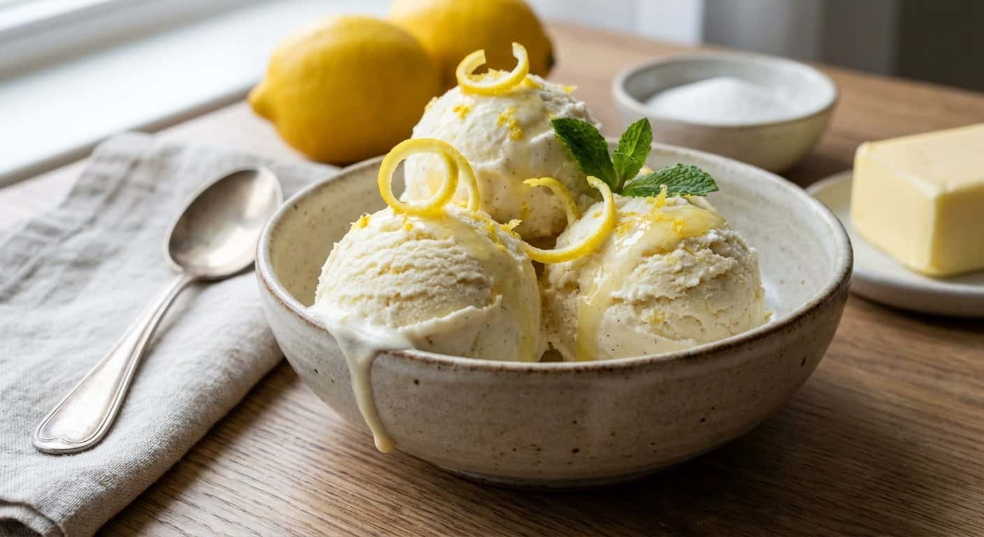 Helado Casero de Mantequilla y Limón