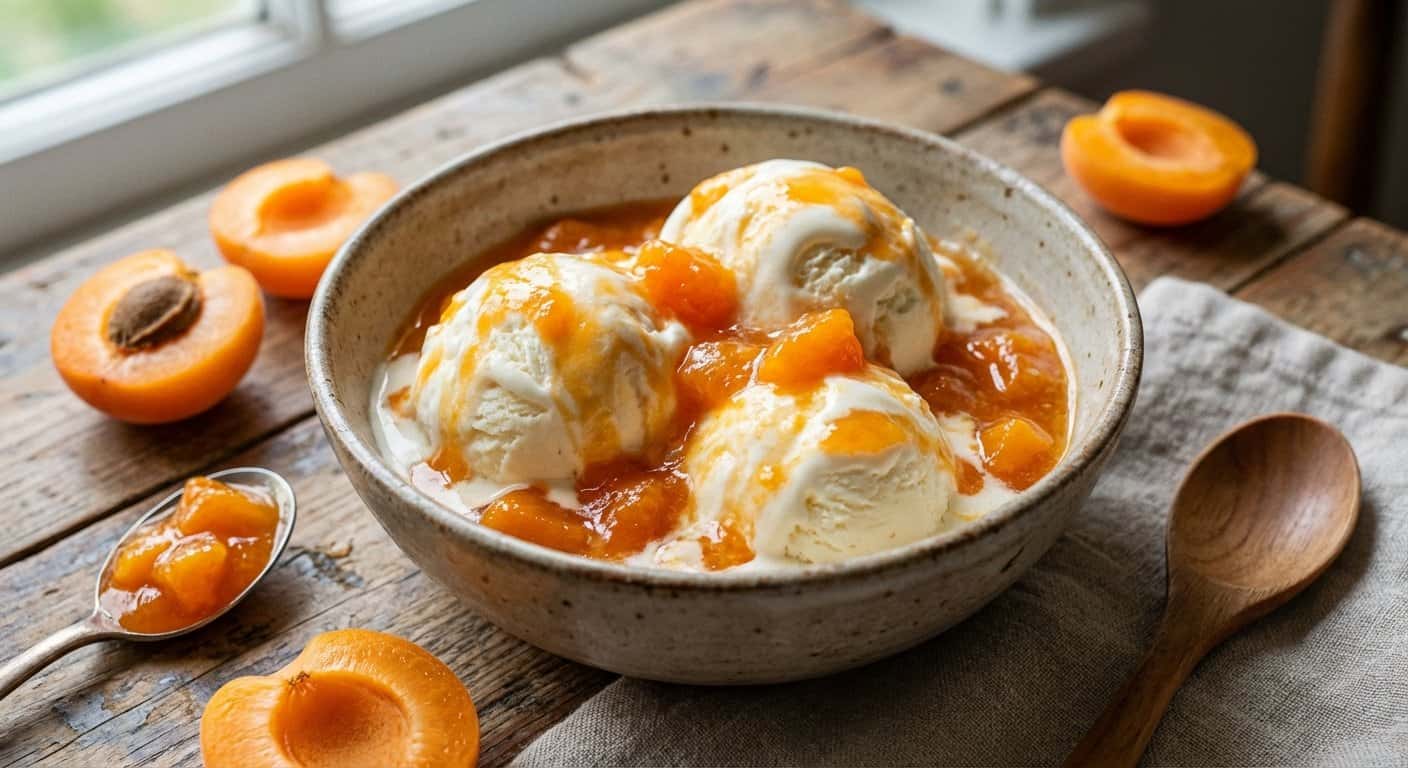 Helado Casero de Nata y Albaricoque