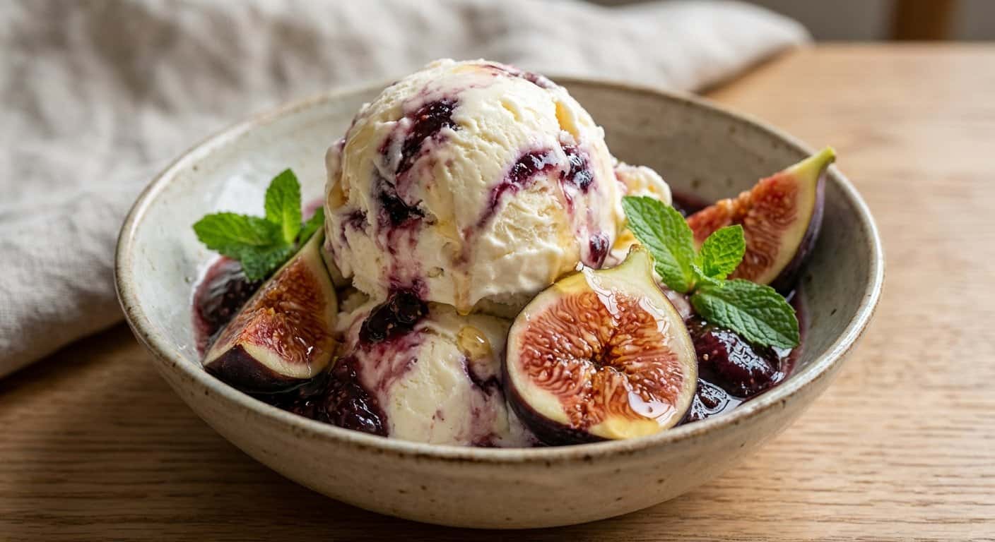 Helado Casero de Queso Crema e Higo