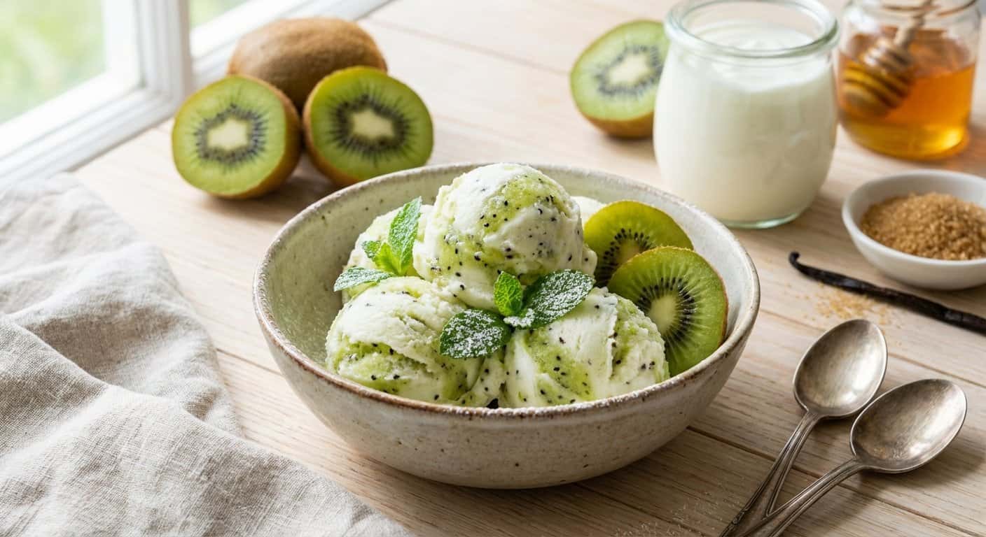 Helado Casero de Yogur y Kiwi