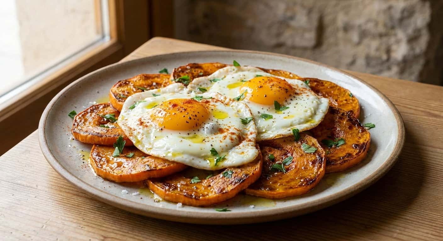 Huevos a la plancha con calabaza