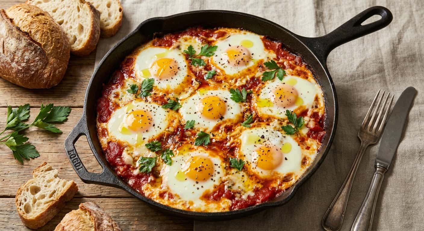 Huevos al Horno con Tomate y Queso