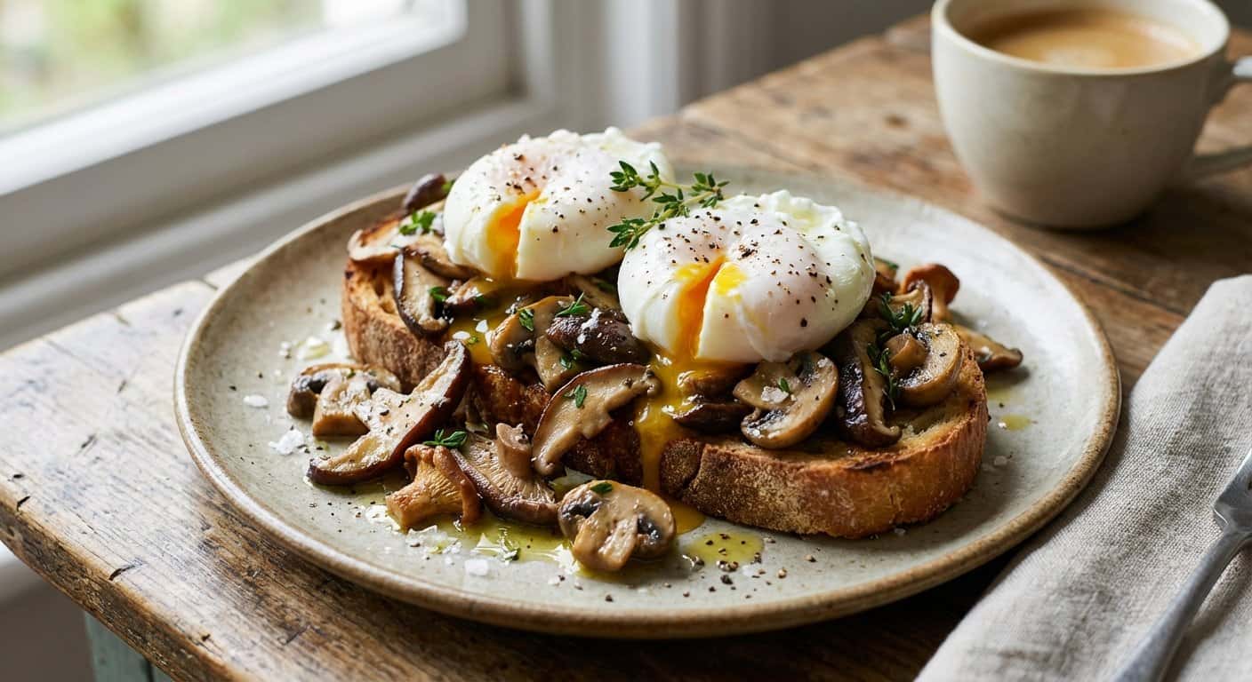 Huevos Pochados con Setas