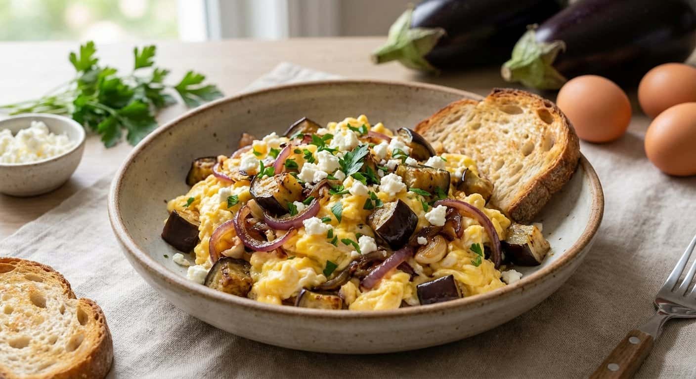 Huevos Revueltos con Berenjena