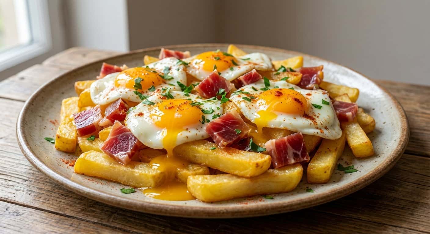 Huevos Rotos con Jamón de Casa