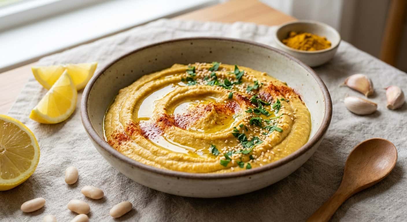 Hummus de Alubias Blancas con Curry Suave