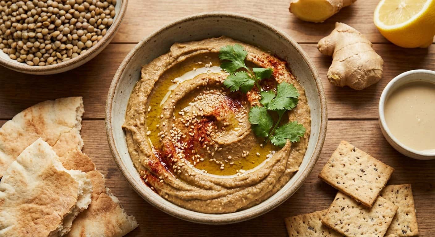 Hummus de Lentejas con Jengibre